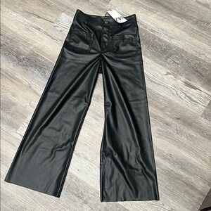 Zara Black Faux Leather Pants